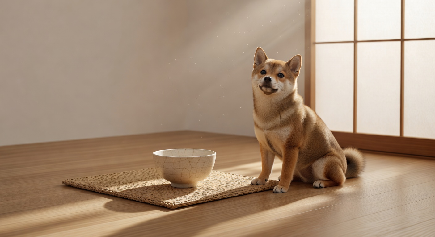 shiba in golden hour